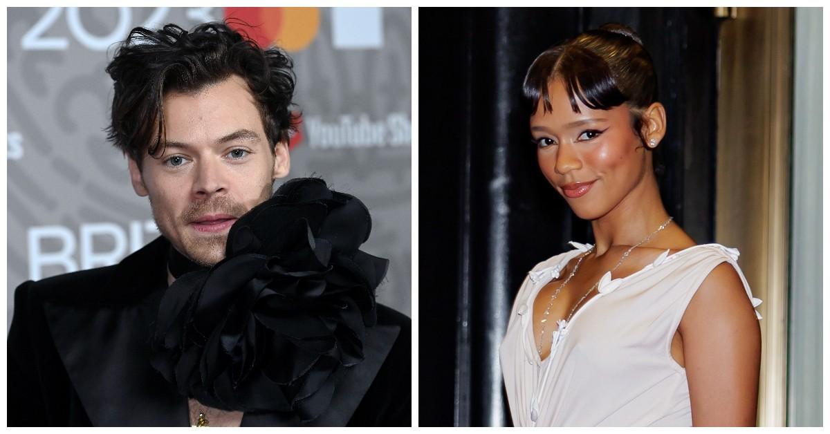 Harry Styles and Taylor Russell at separate events