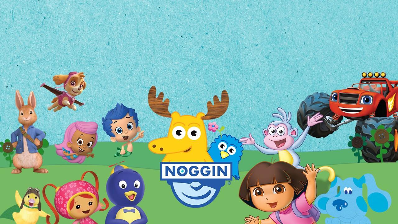 The Noggin logo and some characters