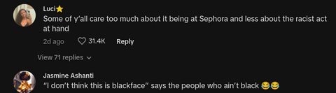 sephora teens makeup blackface