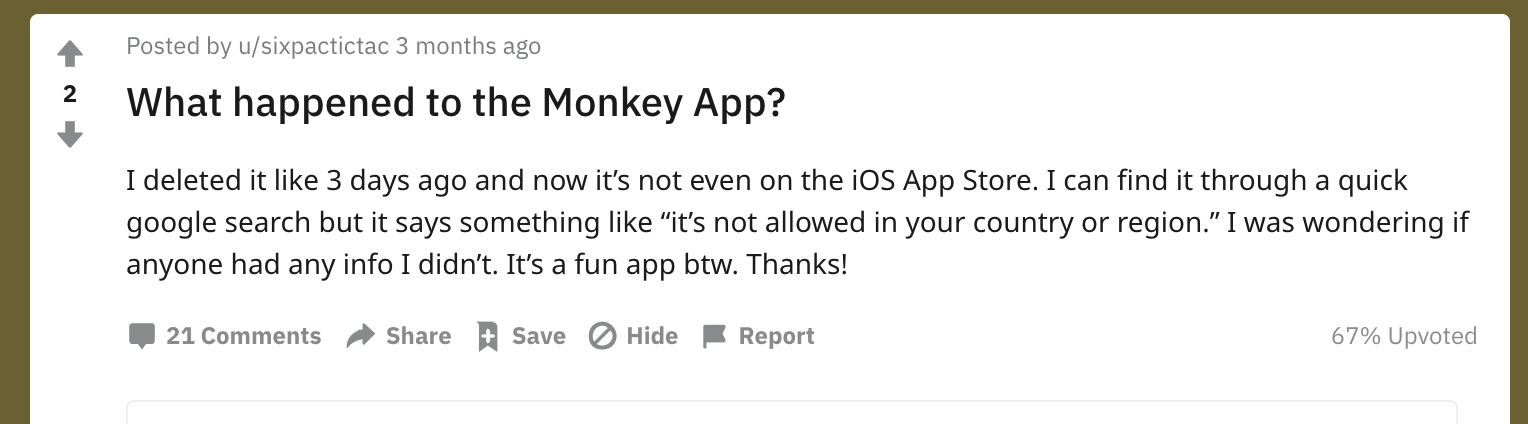 What Happened to the Monkey App? Download It at Your Own Risk