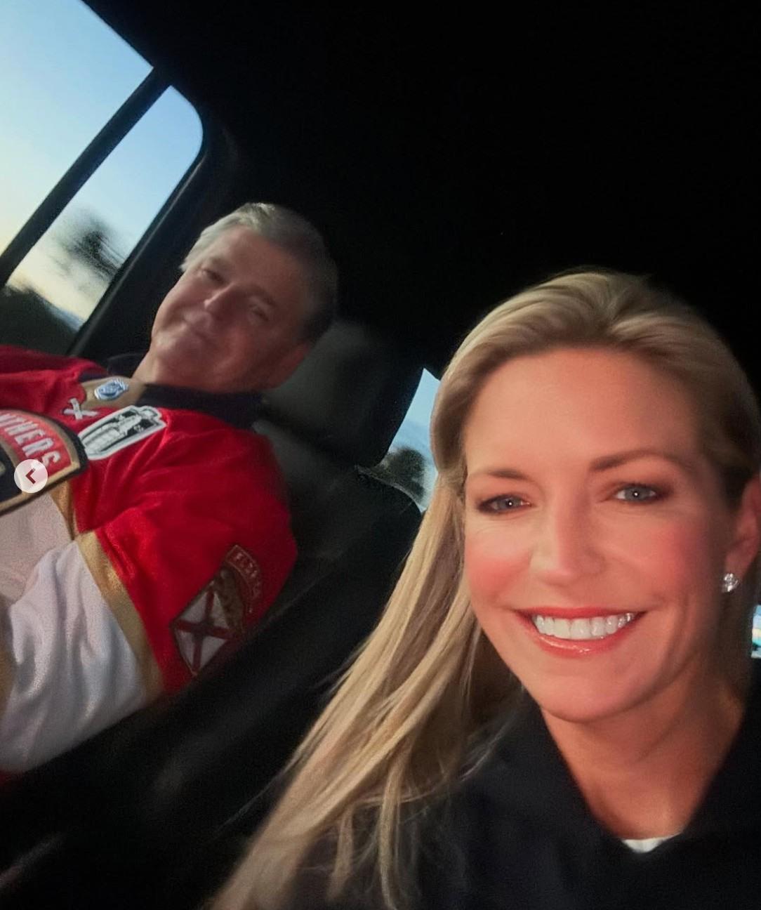 Sean Hannity and Ainsley Earhardt traveling in the car.