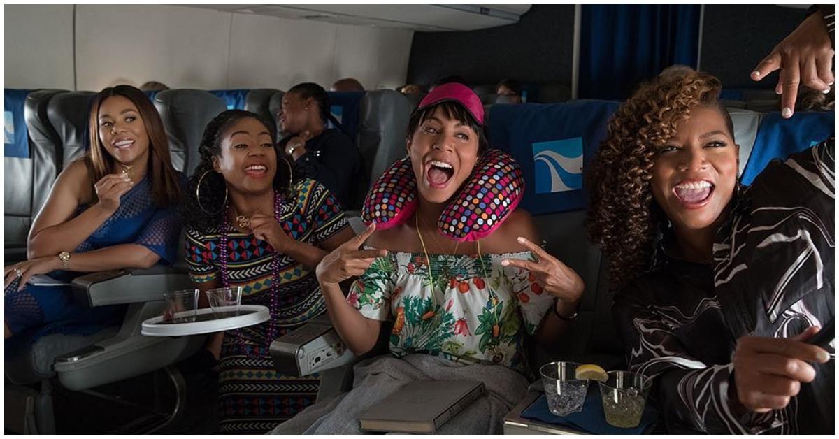 (l-r): Regina Hall, Tiffany Haddish, Jada Pinkett Smith, and Queen Latifah in 'Girls Trip'