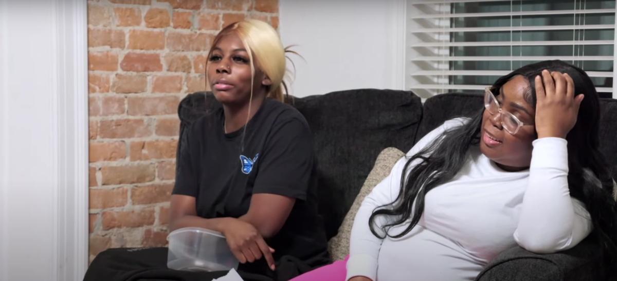 Janiah and Shonte on a couch on Love After Lockup