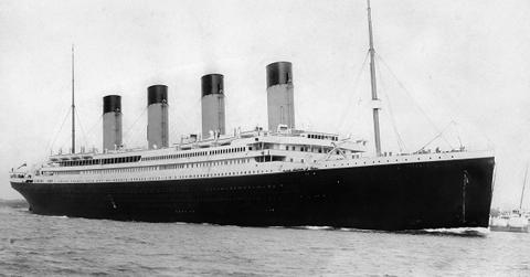 The RMS 'Titanic' on the water in 1912.
