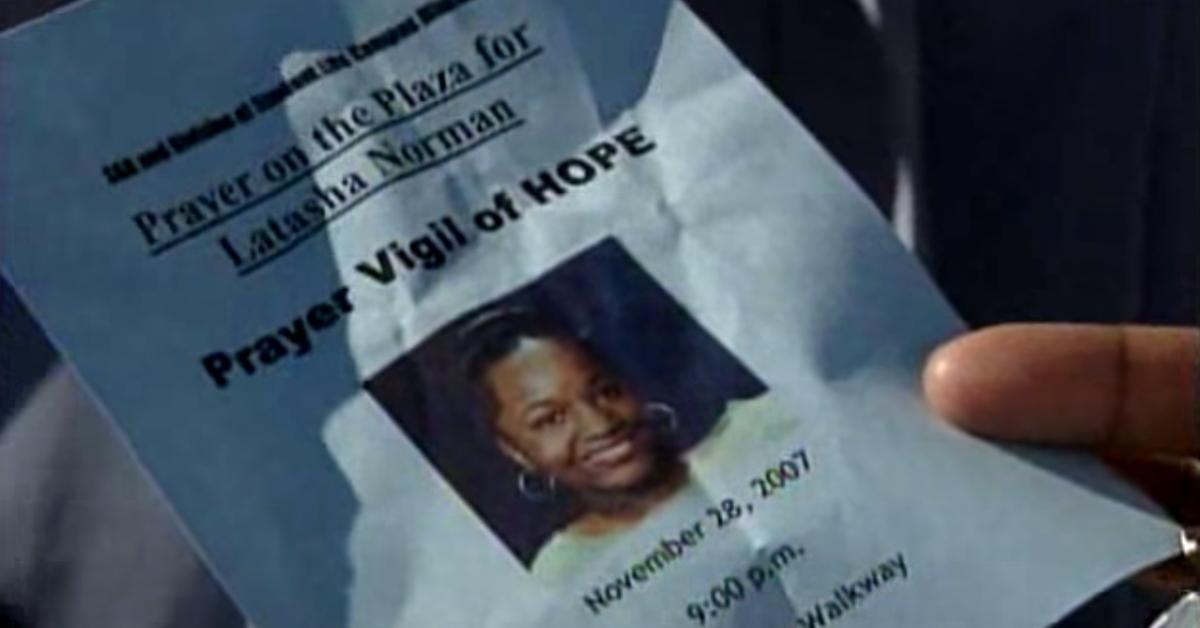 A Latasha Normal vigil flyer