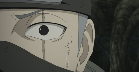 Kakashi having lost his Sharingan