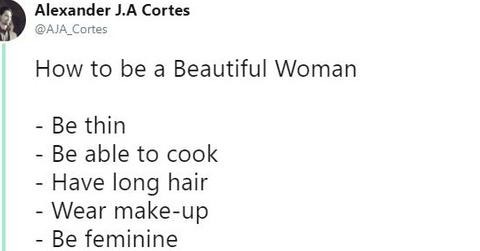 how to be a beautiful woman tweet