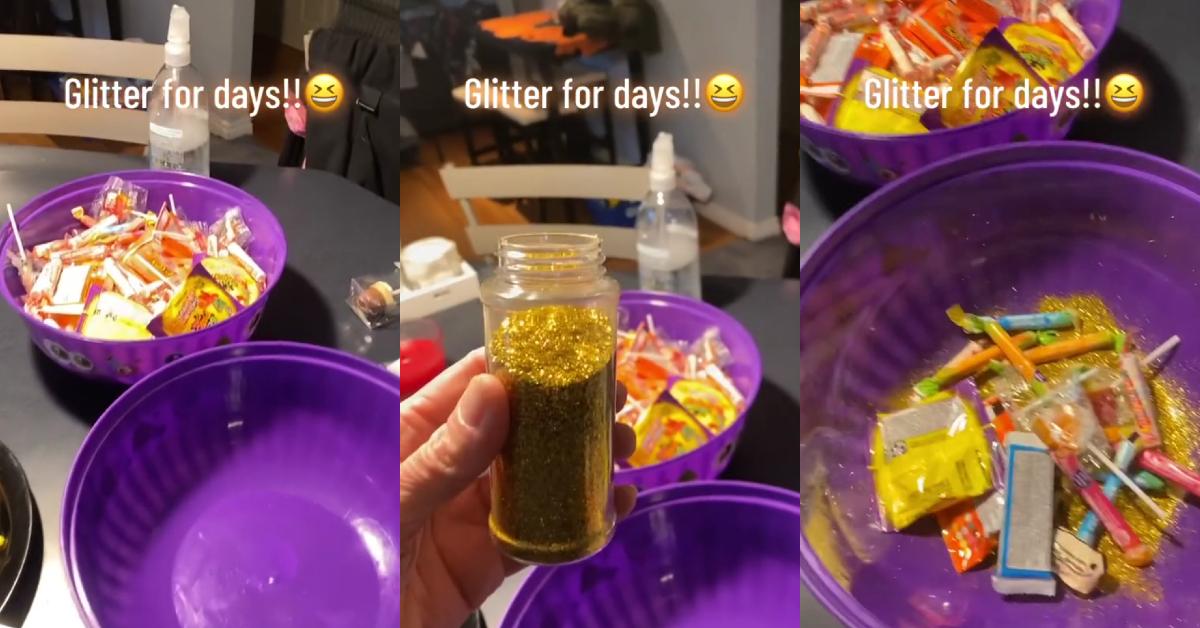 Mom Trolls Trick-Or-Treaters Who Try to Take Entire Bowl of Candy With Glitter Bomb