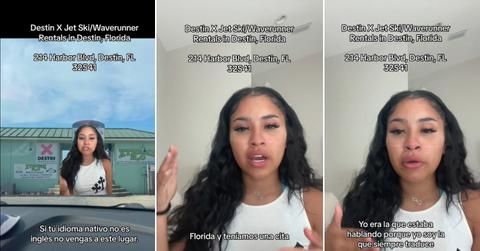 A woman was denied jet ski rentals because some of the family didn't speak English