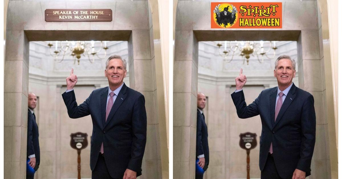 Kevin McCarthy's speaker office turned into Spirit Halloween store