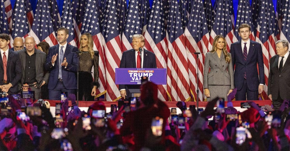 Donald Trump at the Republican watch Party at the Palm Beach Convention Center