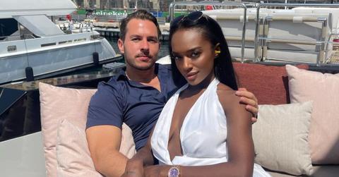 (l-r): Simon Marco and Bria Fleming from 'Summer House: Martha's Vineyard' embracing