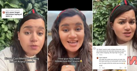 A woman shares accounts of Ariana Grande being rude to Disney employees