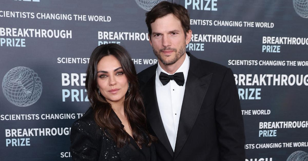 Ashton Kutcher and Mila Kunis attend Breakthough Prize event.