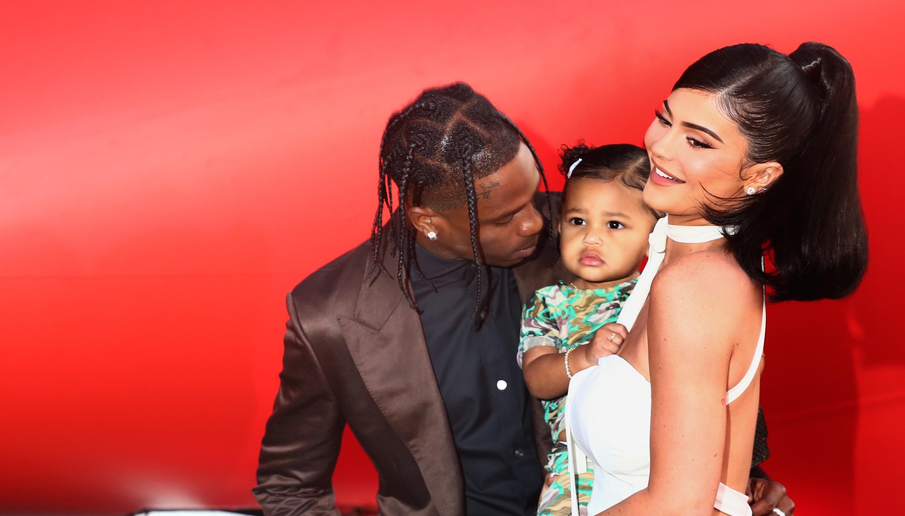 Kylie Jenner, Travis Scott, and their daughter Stormi.