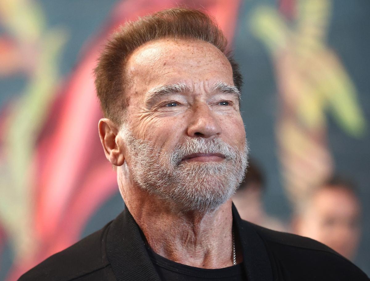 Arnold Schwarzenegger attends an event marking the completion of a 4-acre solar rooftop constructed atop AltaSea's research and development facility at the Port of Los Angeles.