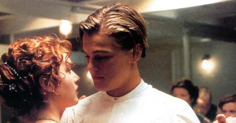 Kate Winslet and Leonardo DiCaprio dancing in a scene from the film 'Titanic', 1997