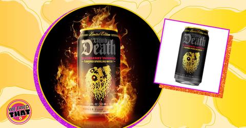 liquid death deathberry inferno sparkling water cans