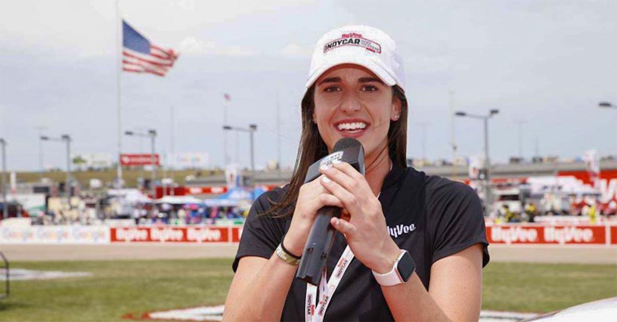 Caitlin Clark at an Indy Car race in 2022. 