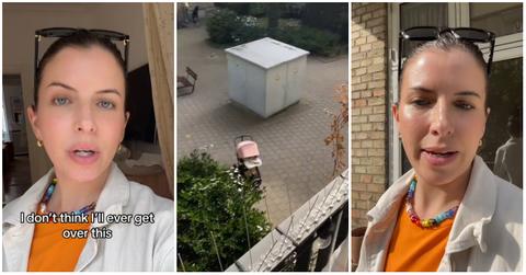 A woman explains that she can leave her baby outside and unattended in Denmark