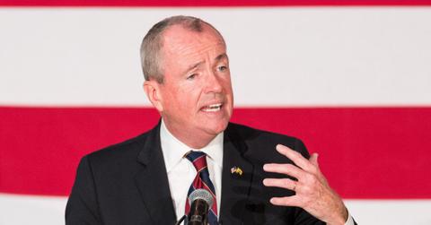 Phil Murphy speaking at a rally in 2024.