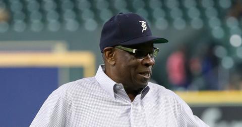 Dusty Baker wearing sunglasses on the field