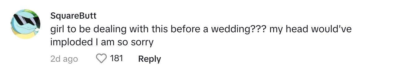 tiktok comment tailor messes up wedding dress