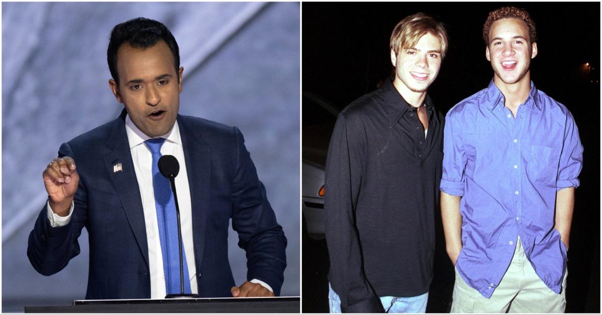 Vivek Ramaswamy in collage with Boy Meets World cast members