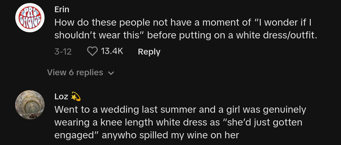 white jumpsuit wedding call out