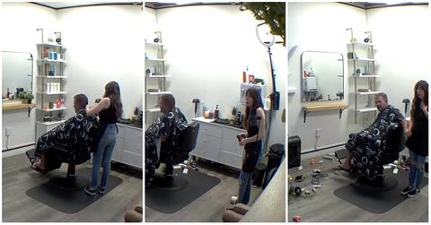 A woman and her client involved in a car crash at her salon