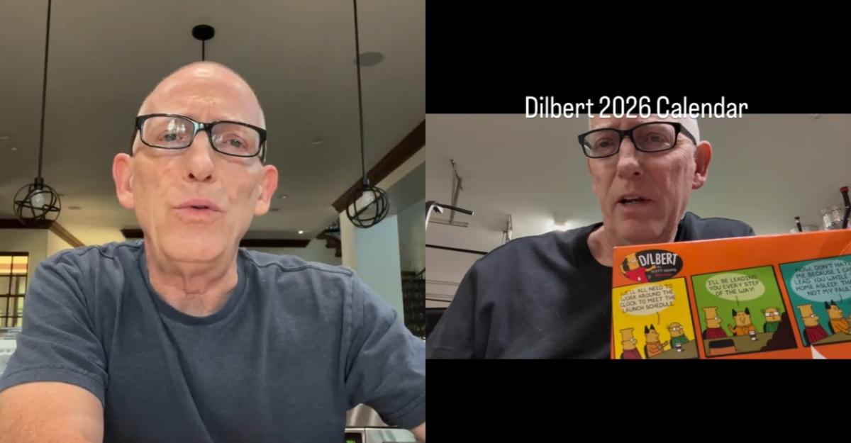 Scott Adams posts videos about his Dilbert calendar on his Instagram page.