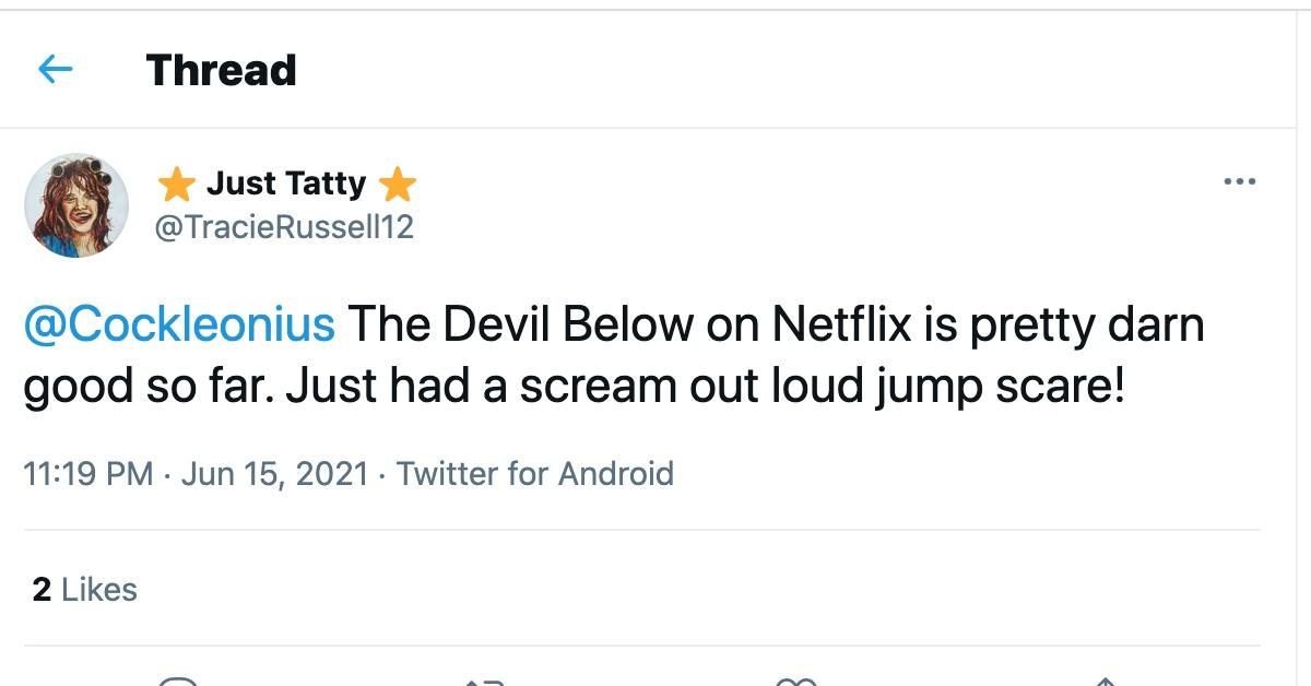 A tweet about 'The Devil Below'