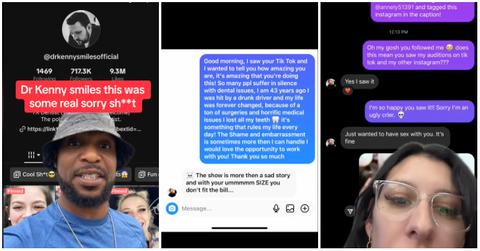 Screenshots of comments from Dr. Kenny Smiles