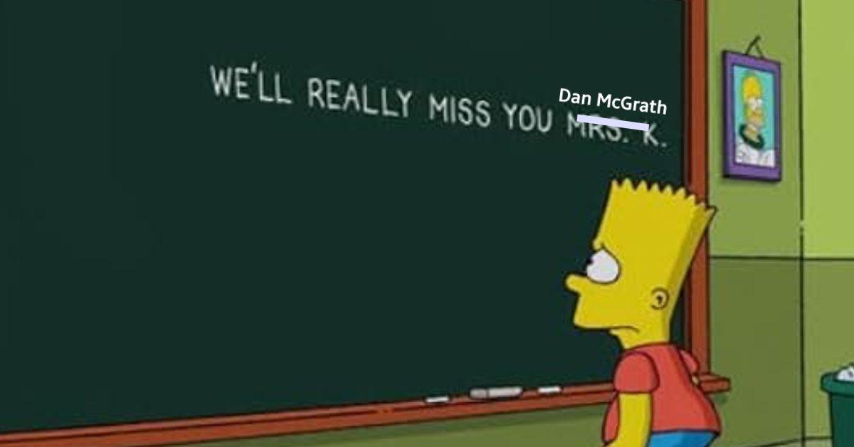 Bart Simpson looking at a message on the chalkboard sadly.