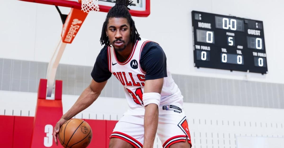 Jaden Ivey on a practice court for the Chicago Bulls.