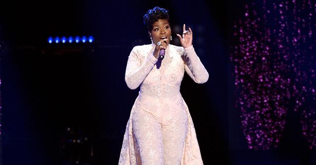 Fantasia Barrino performing at the 'American Idol' series finale.