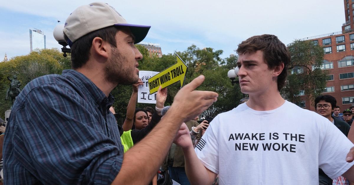 Nick Shirley at a No Kings Protest in New York City.