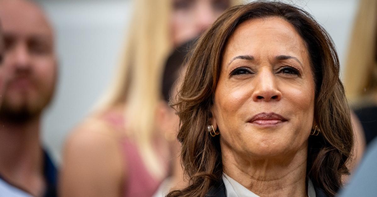 U.S. Vice President Kamala Harris attends an NCAA championship teams celebration on the South Lawn