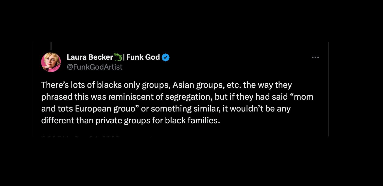 A comment saying that a similar poster for Black, Asian, or other racial groups wouldn't be an issue