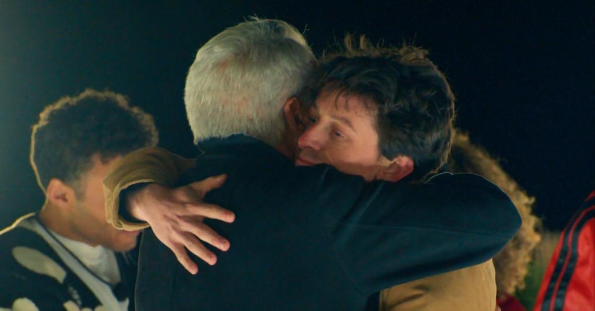 (l-r): Andy King and Jack Usher hugging on 'The Anonymous'