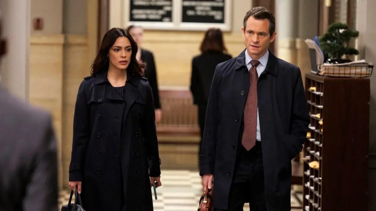 ADA Samantha Maroun and ADA Nolan Price walking in a courthouse on 'Law & Order'