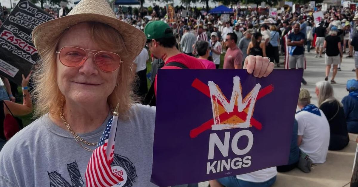 Emily Saliers at a No Kings protest.