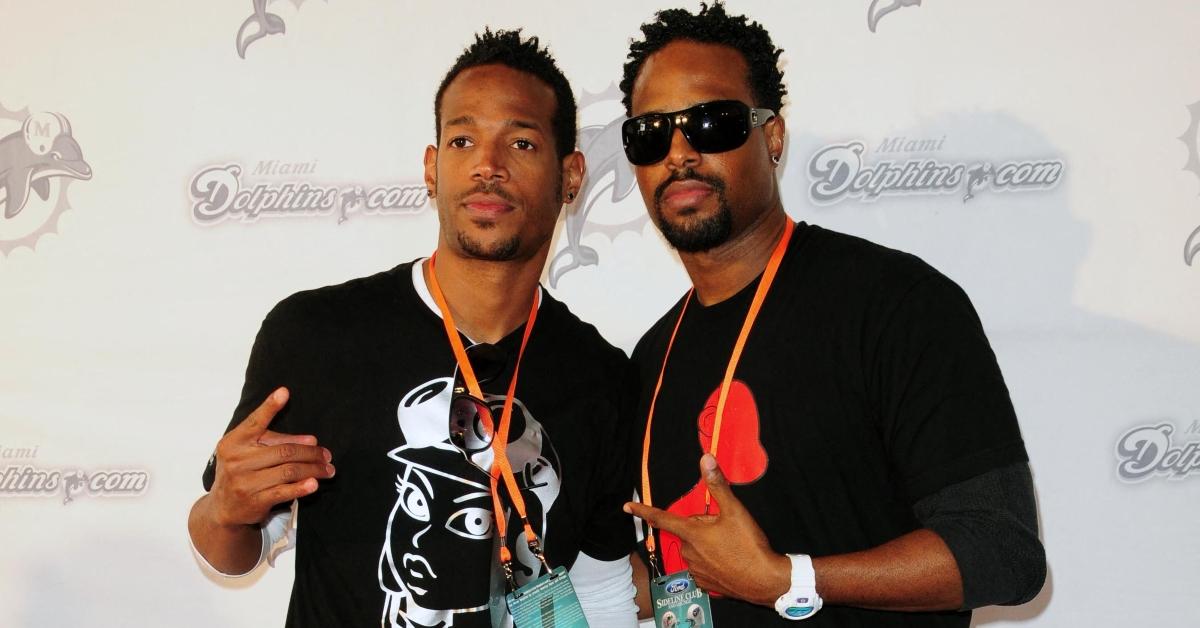 Marlon and Shawn Wayans at a Miami Dolphins event