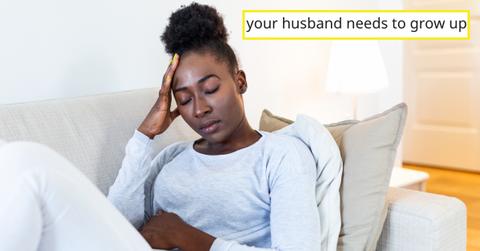 A husband told her wife to hide her menstrual pads.