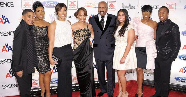 Wynton Harvey, Karli Harvey, Morgan Harvey, Marjorie Harvey, comedian Steve Harvey, Lori Harvey, Brandi Harvey and Jason Harvey
