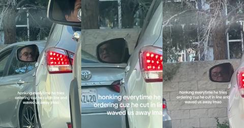 Honking at Drive Thru Line Cutter